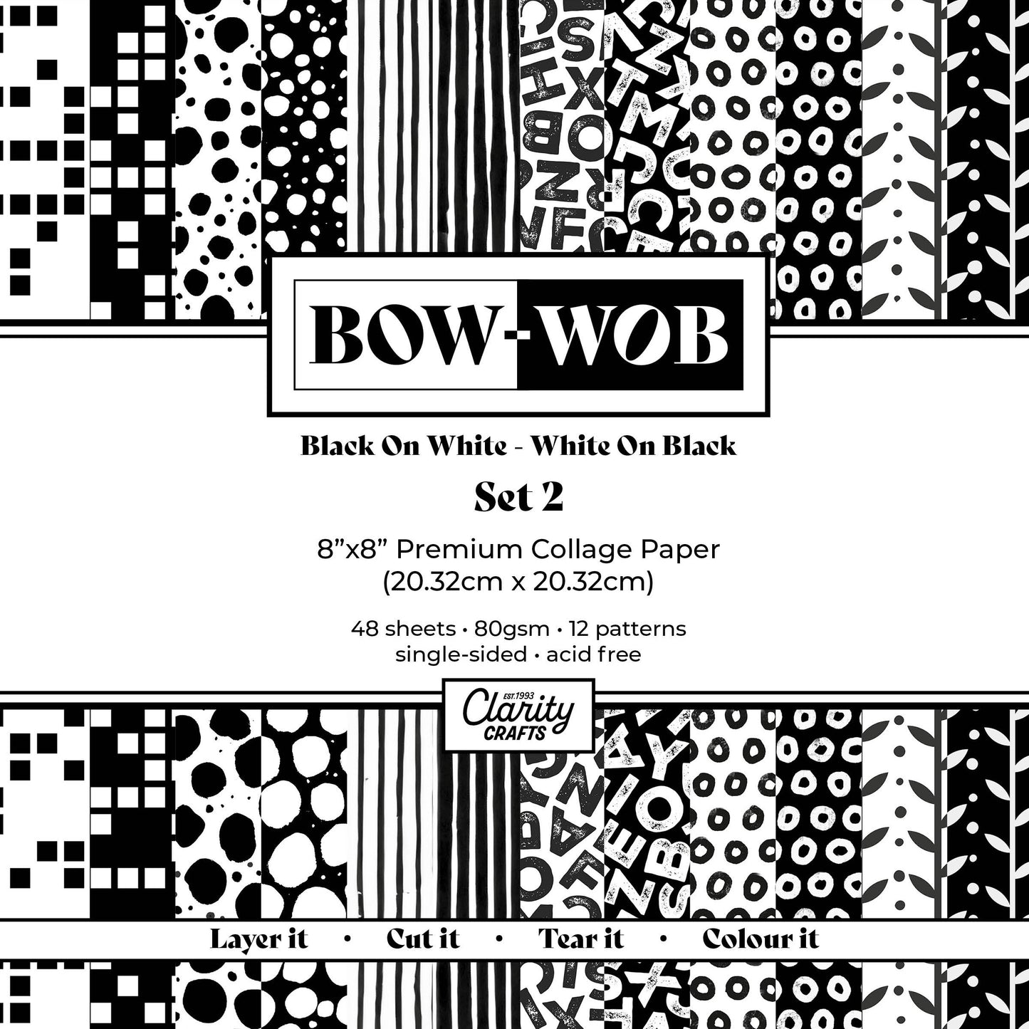 BOW-WOB 8" x 8" Collage Papers - Set 2