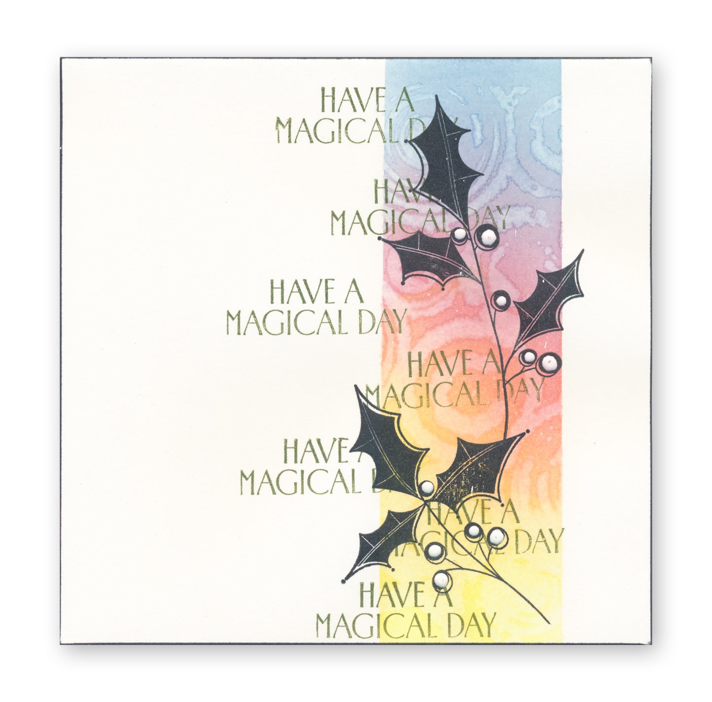 Barbara's Big Blooms - Silhouette Holly Leaves A4 Square Stamp & Mask Set