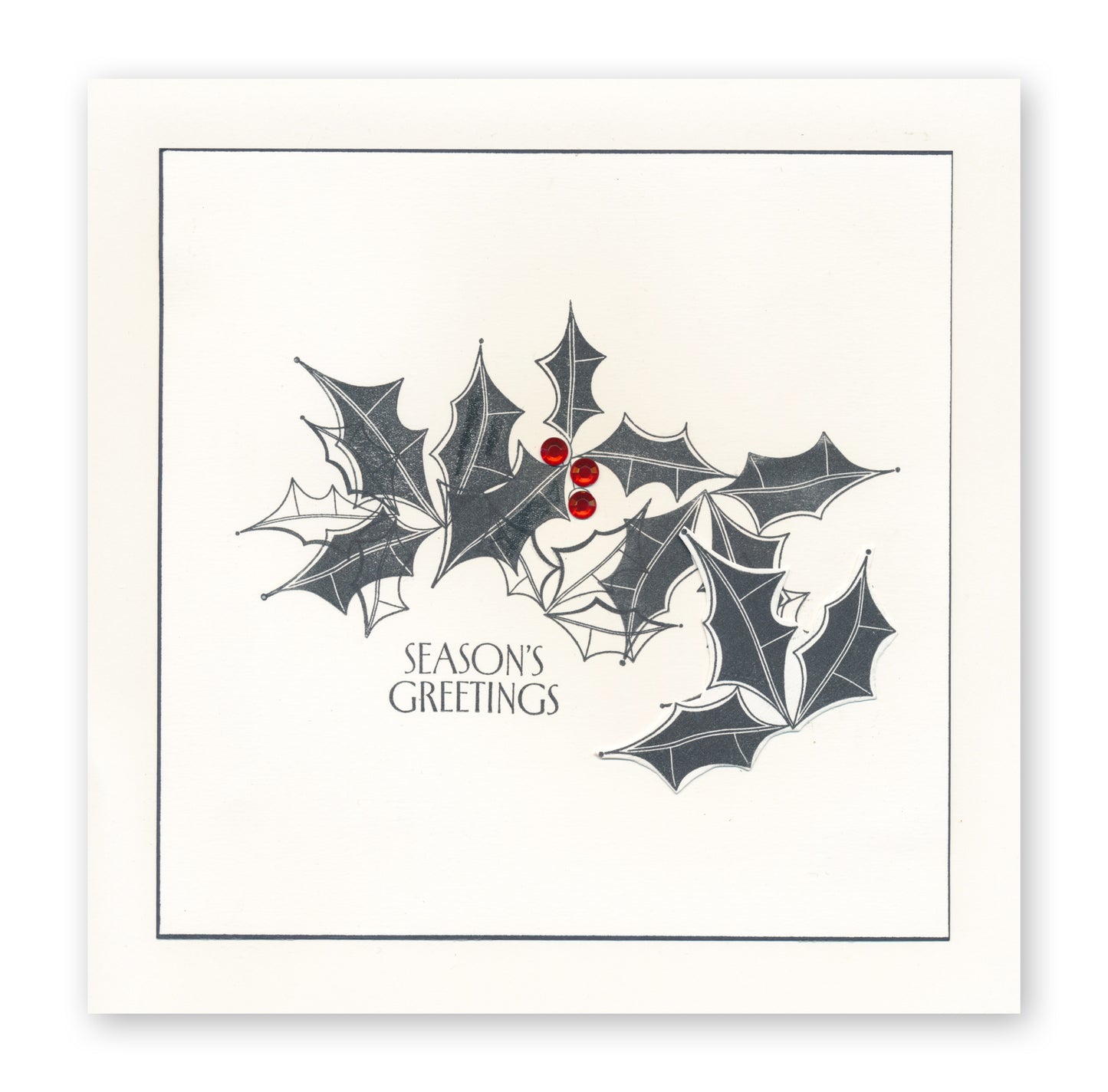 Barbara's Big Blooms - Silhouette Holly Leaves A4 Square Stamp & Mask Set