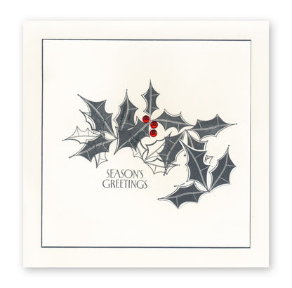 Barbara's Big Blooms - Silhouette Holly Leaves A4 Square Stamp & Mask Set