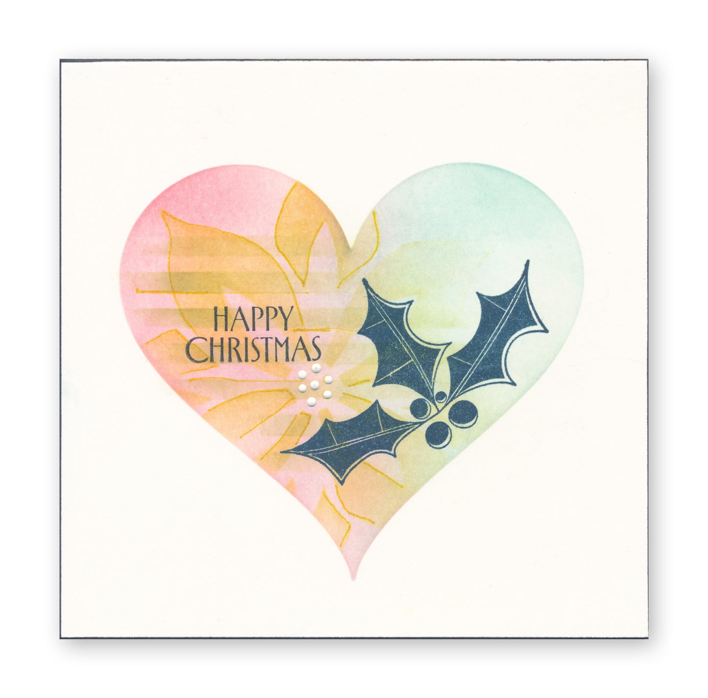 Barbara's Big Blooms - Silhouette Holly Leaves A4 Square Stamp & Mask Set