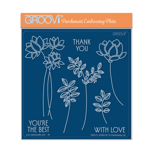 Barbara's Big Blooms - Silhouette Flowers Midi Groovi Plate