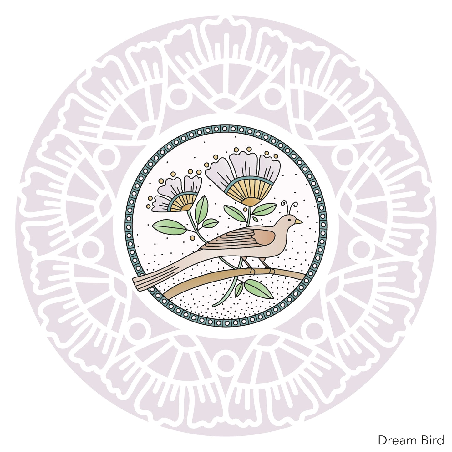 Barbara's Dreambird - Two Way Overlay A5 Square Stamp & Mask Set