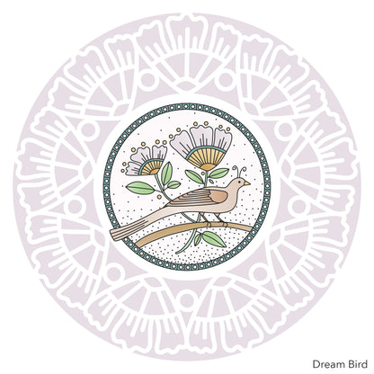 Barbara's Dreambird - Two Way Overlay A5 Square Stamp & Mask Set