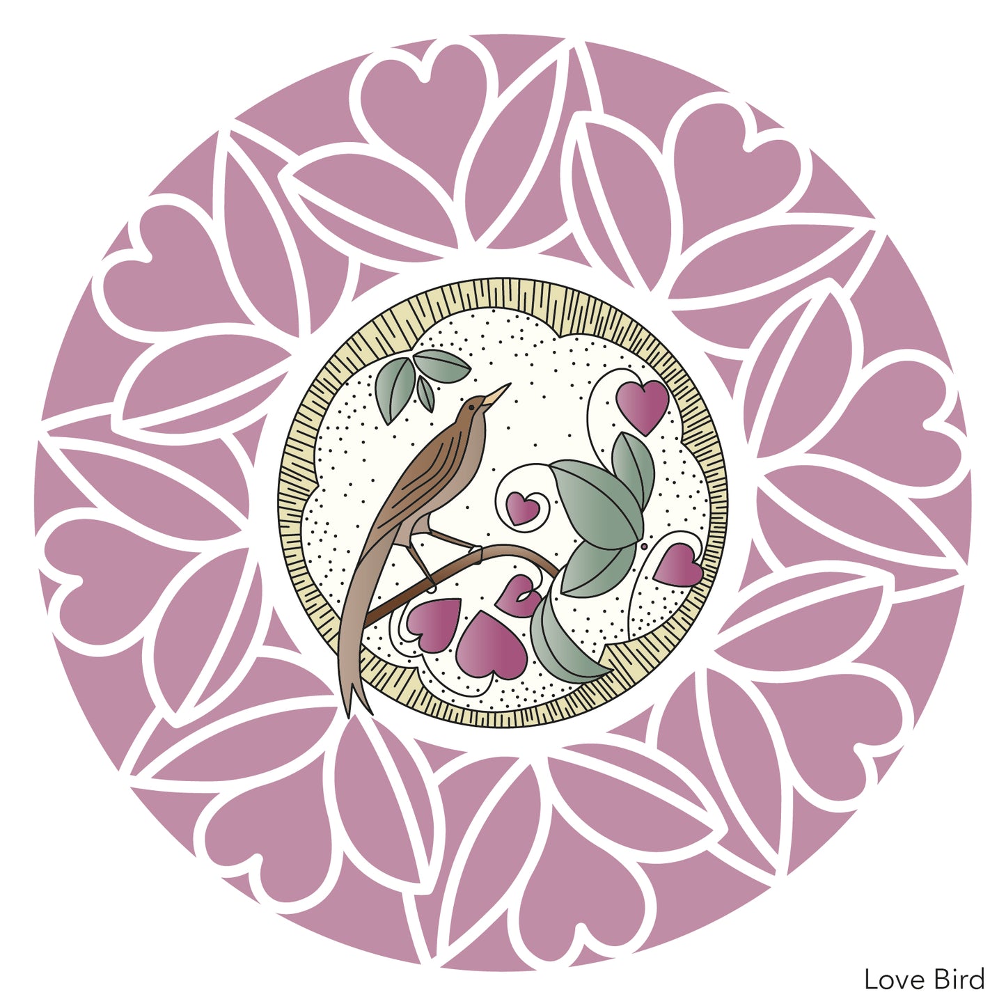 Barbara's Lovebird - Two Way Overlay A5 Square Stamp & Mask Set
