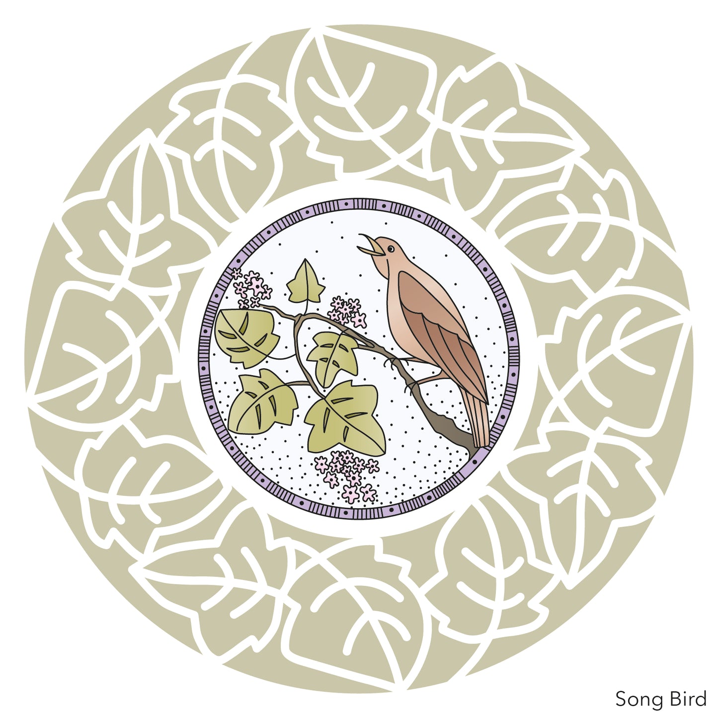 Barbara's Songbird - Two Way Overlay A5 Square Stamp & Mask Set