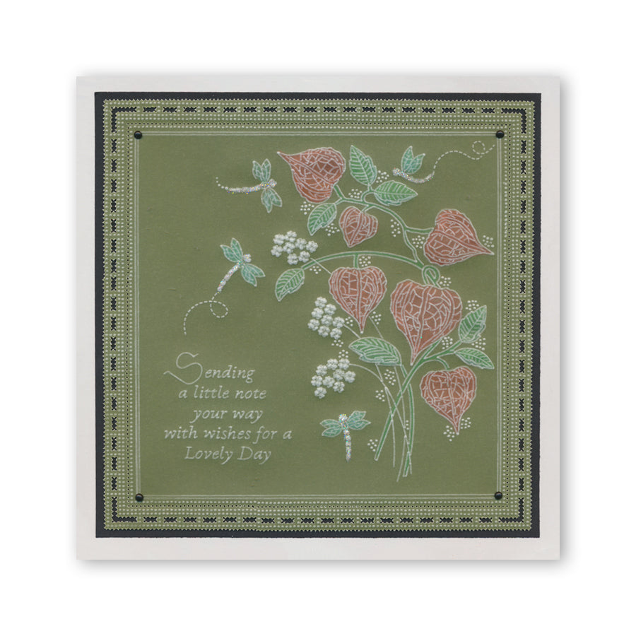 Winter Floral Spray A6 & Spacer Groovi Plate Trio