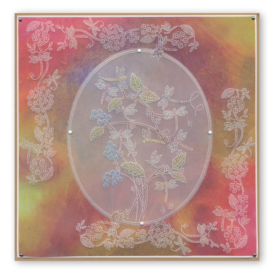 Dragonflies & Reeds A6 Groovi Plate