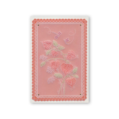 Barbara's Chinese Lantern Spray & Dragonflies A6 & Spacer Groovi Plate Trio