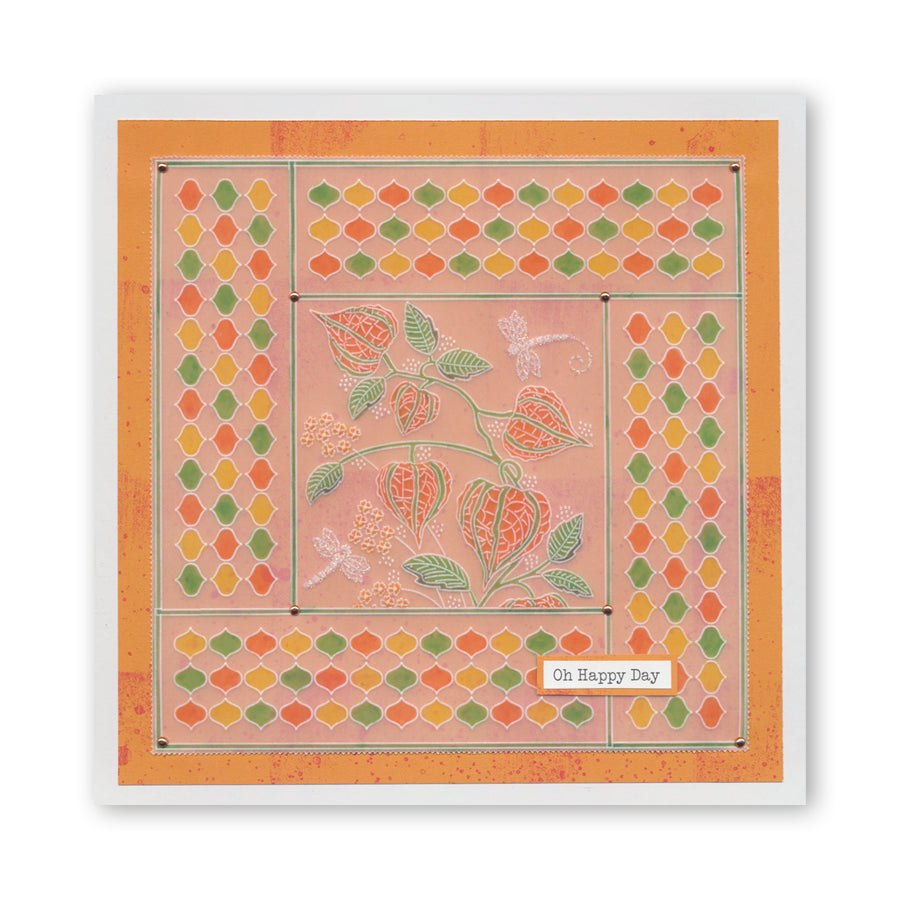 Winter Floral Spray A6 & Spacer Groovi Plate Trio