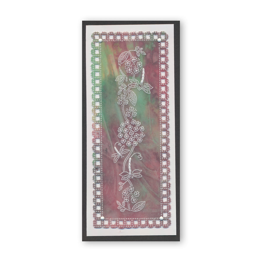 Barbara's Chinese Lantern Spray & Dragonflies A6 & Spacer Groovi Plate Trio
