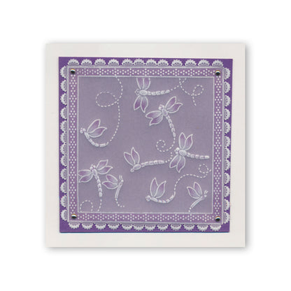 Barbara's Chinese Lantern Spray & Dragonflies A6 & Spacer Groovi Plate Trio
