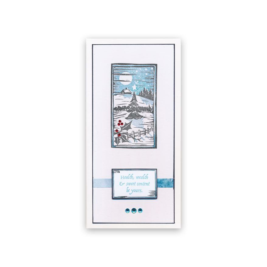 Linocut Winter - Lone Star A5 Square Stamp Set