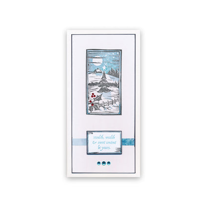 Linocut Winter - Lone Star A5 Square Stamp Set
