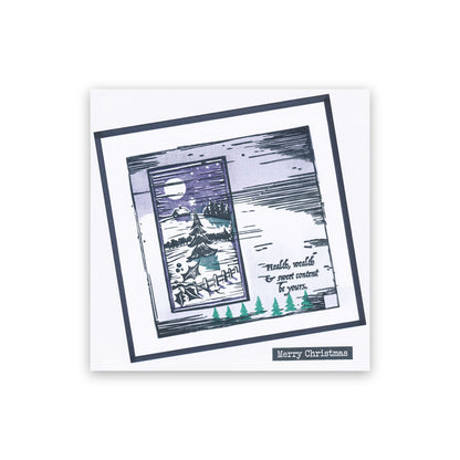 Linocut Winter - Lone Star A5 Square Stamp Set