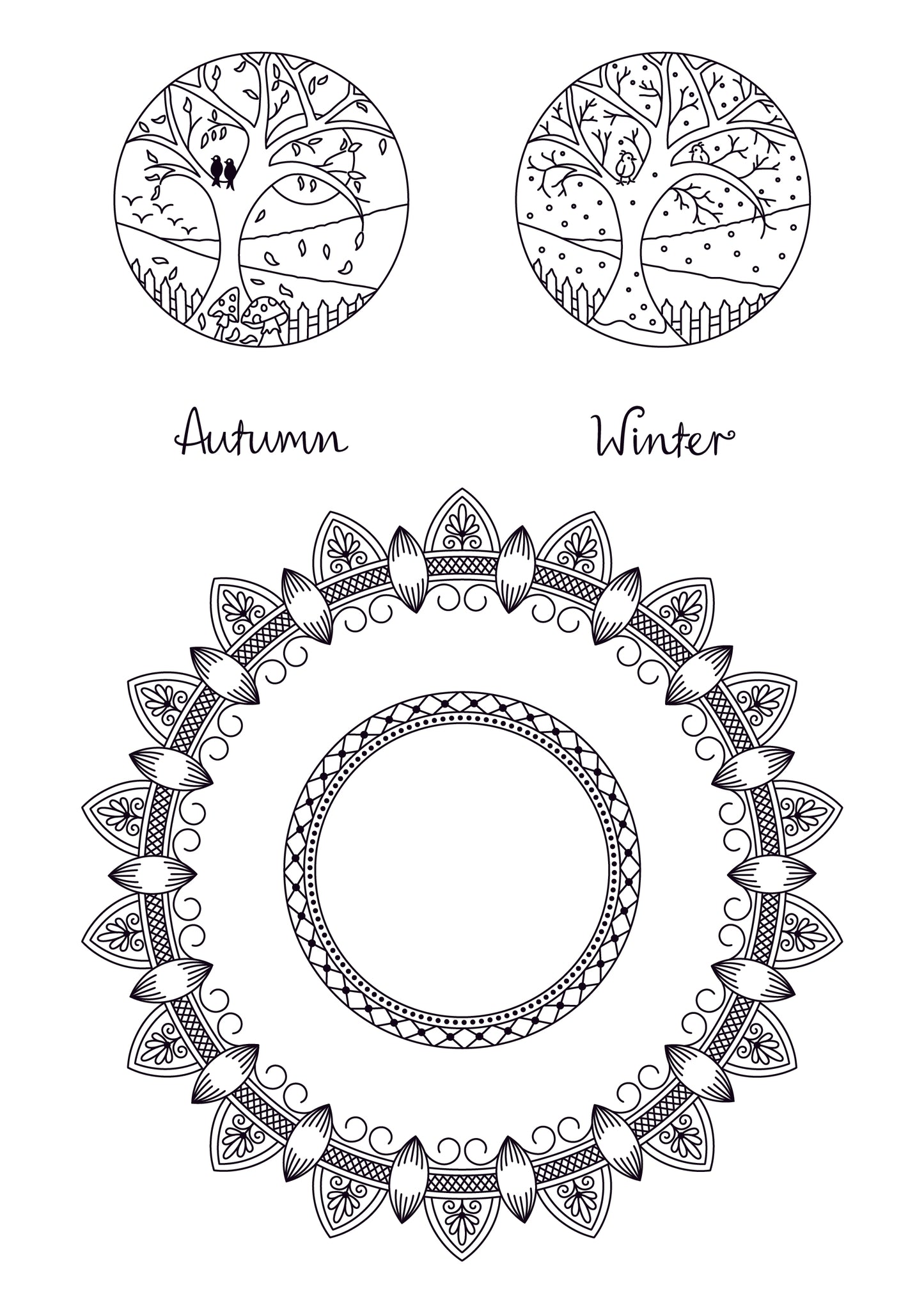 Barbara's SHAC Autumn & Winter Mandala Rings A5 Stamp & Mask Set