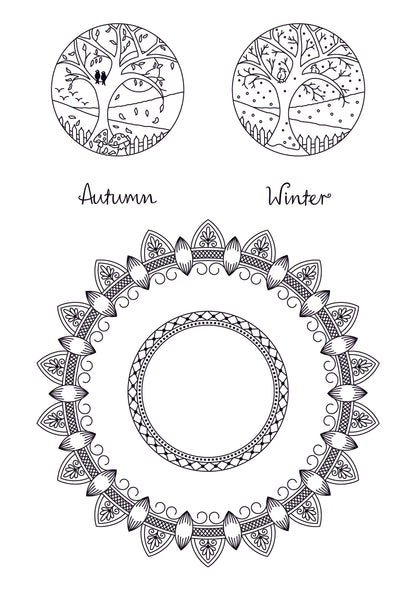 Barbara's SHAC Autumn & Winter Mandala Rings A5 Stamp & Mask Set