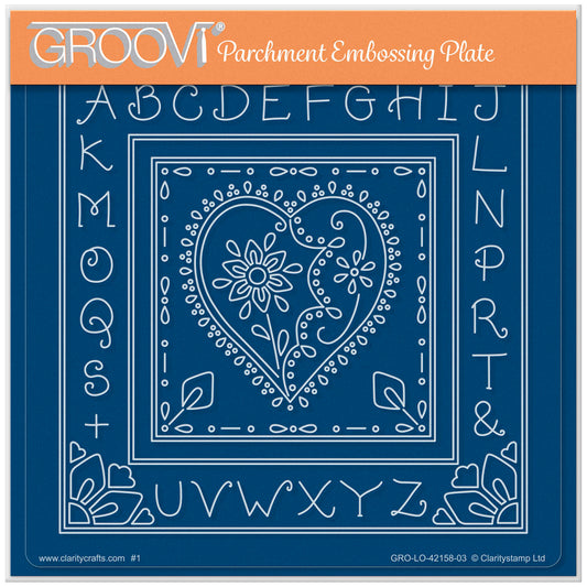 Barbara's Loving Heart A5 Square Groovi Plate