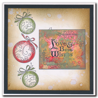 Tina's Round Baubles - Two Way Overlay Christmas Ornaments A6 Stamp Set