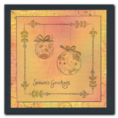 Tina's Round Baubles - Two Way Overlay Christmas Ornaments A6 Stamp Set