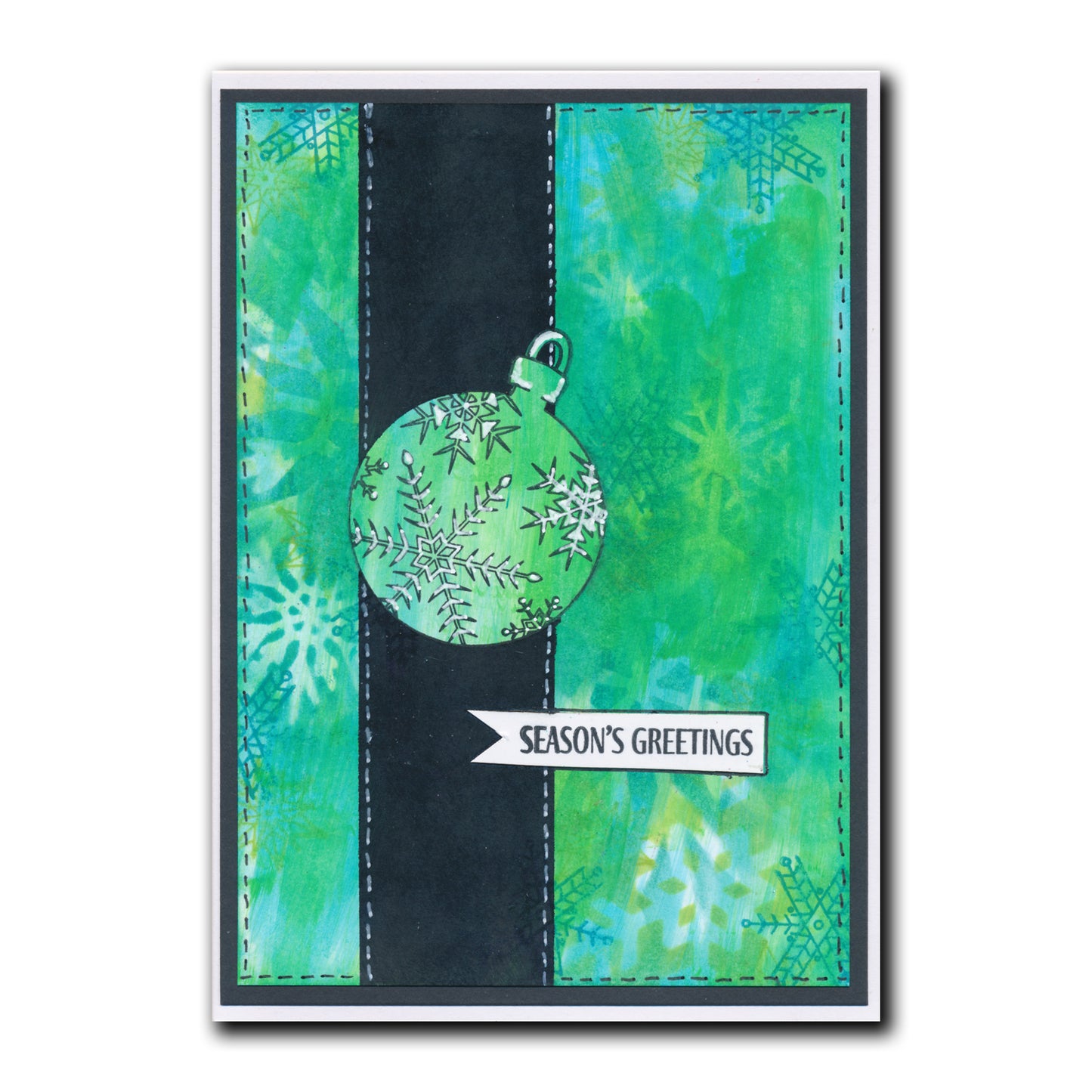 Barbara's SHAC Baubles - Season's Greetings A5 Square Stamp & Mask Set