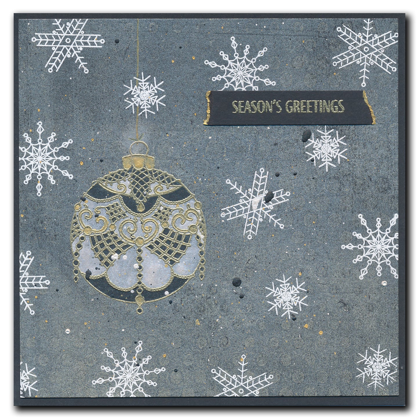 Barbara's SHAC Baubles - Merry Christmas & Season's Greetings A5 Square Stamp & Mask Collection