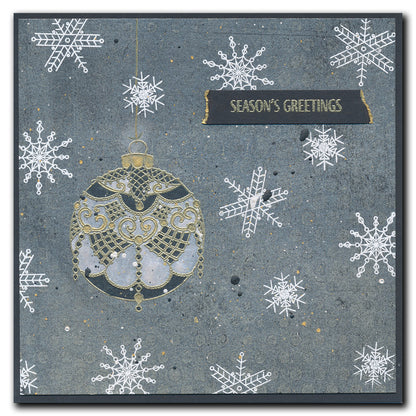 Barbara's SHAC Baubles - Merry Christmas & Season's Greetings A5 Square Stamp & Mask Collection