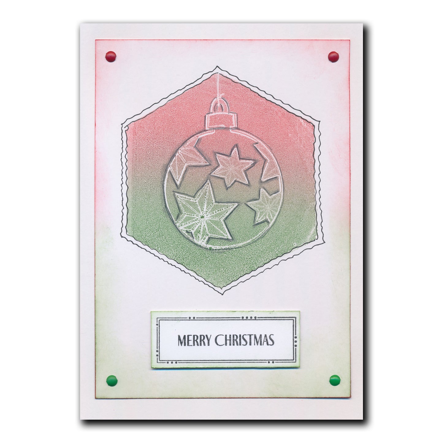 Barbara's SHAC Baubles - Merry Christmas A5 Square Stamp & Mask Set