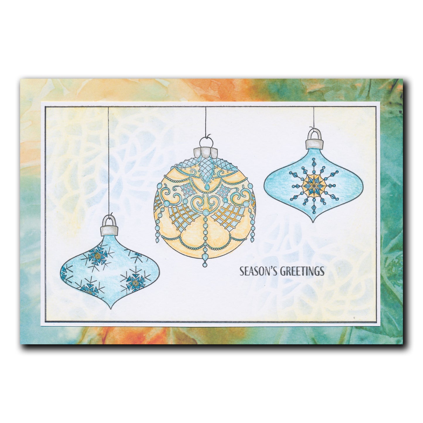 Barbara's SHAC Baubles - Season's Greetings A5 Square Stamp & Mask Set