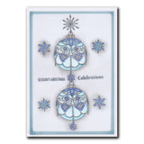 Barbara's SHAC Baubles - Merry Christmas & Season's Greetings A5 Square Stamp & Mask Collection