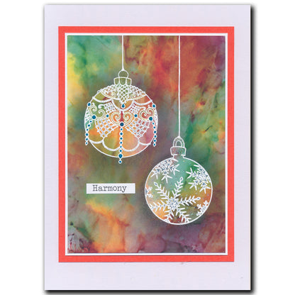 Barbara's SHAC Baubles - Season's Greetings A5 Square Stamp & Mask Set
