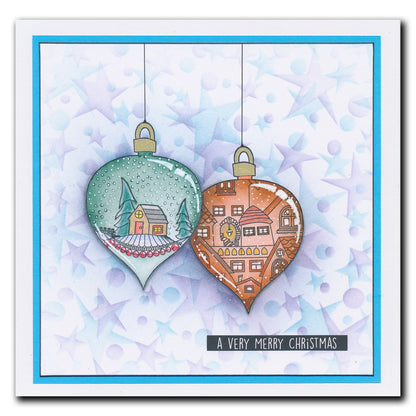 Barbara's SHAC Baubles - Merry Christmas & Season's Greetings A5 Square Stamp & Mask Collection