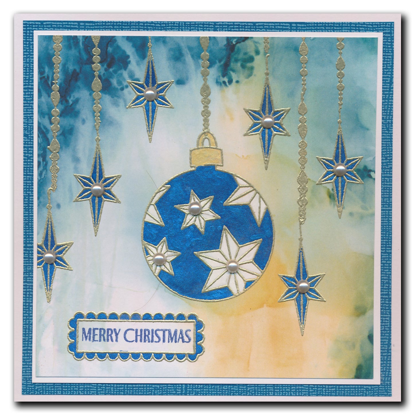 Barbara's SHAC Baubles - Merry Christmas A5 Square Stamp & Mask Set