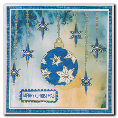 Barbara's SHAC Baubles - Merry Christmas A5 Square Stamp & Mask Set