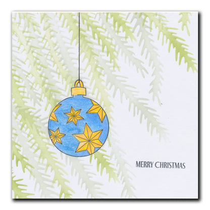 Barbara's SHAC Baubles - Merry Christmas A5 Square Stamp & Mask Set