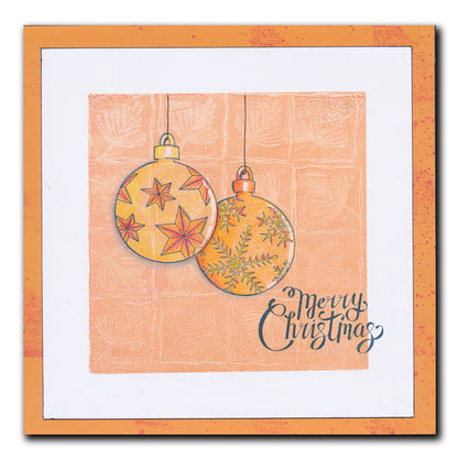 Barbara's SHAC Baubles - Merry Christmas A5 Square Stamp & Mask Set