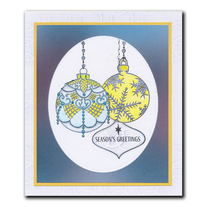 Barbara's SHAC Baubles - Season's Greetings A5 Square Stamp & Mask Set