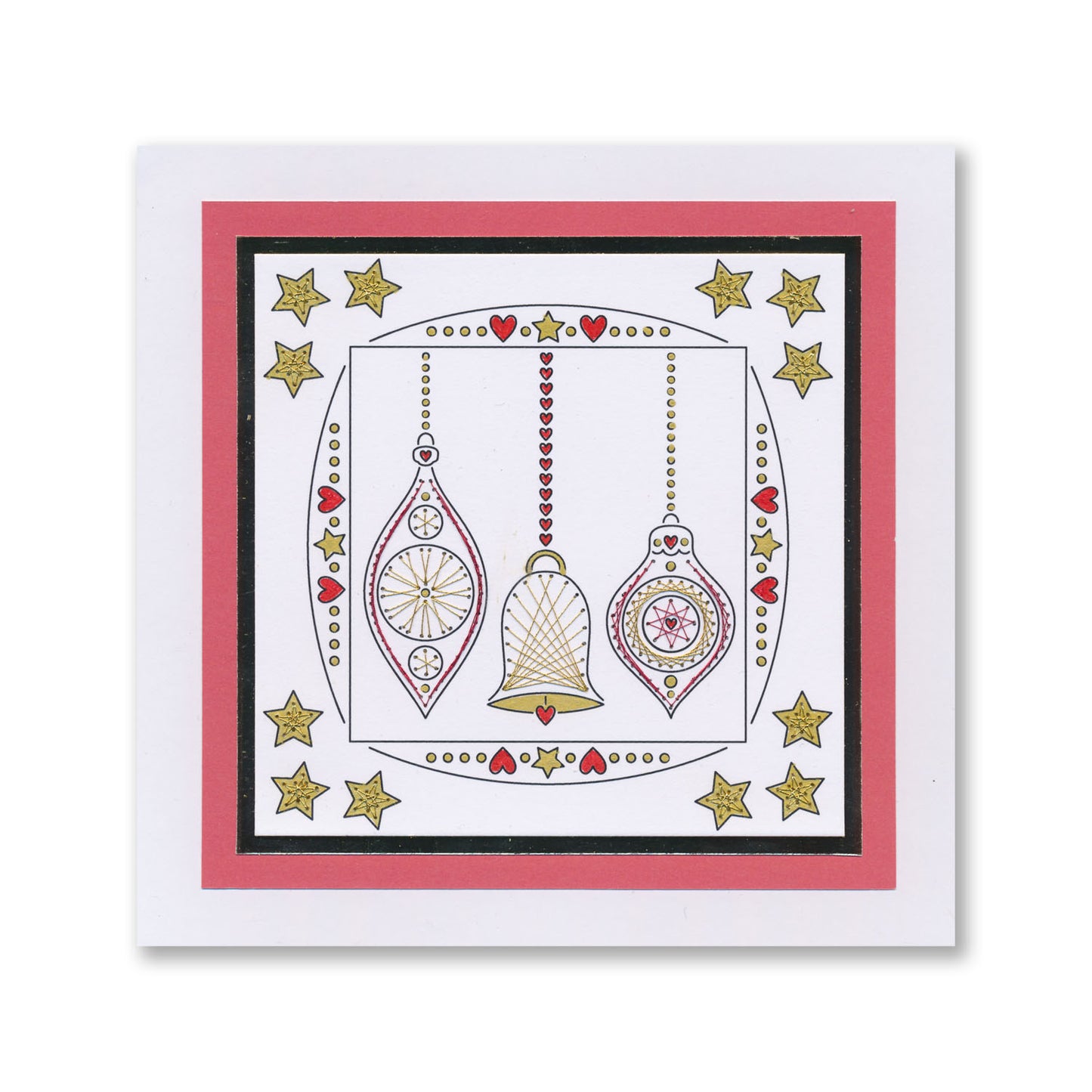 Paper Stitch by Clarity - 07 - Christmas Baubles Embroidery Card Pack
