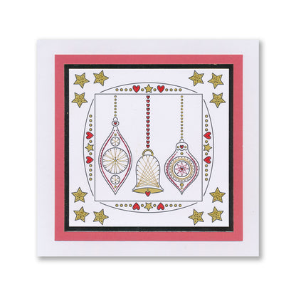 Paper Stitch by Clarity - 07 - Christmas Baubles Embroidery Card Pack
