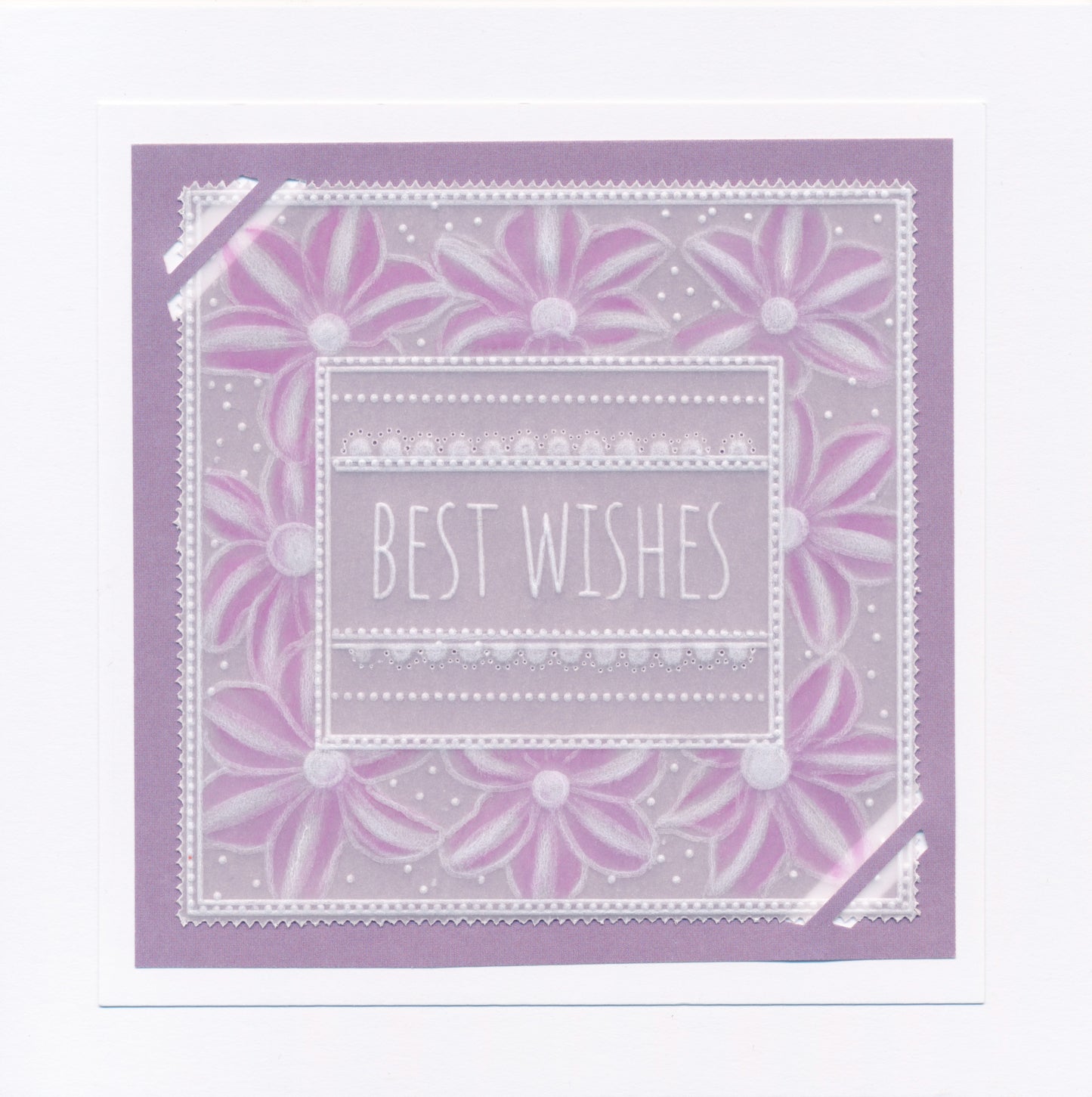 Floral Frame & Sentiments  - Best Wishes Clematis A6 Square Groovi Plate
