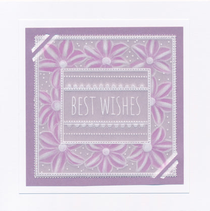 Floral Frame & Sentiments  - Best Wishes Clematis A6 Square Groovi Plate