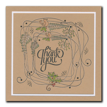 Barbara's Bijou Entwined Winter Wreath A6 Stamp Set