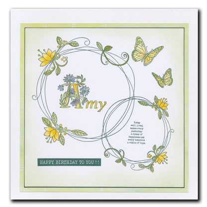 Barbara's Bijou Entwined Spring Wreath A6 Stamp Set