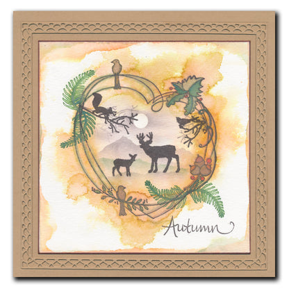 Barbara's Bijou Entwined Autumn Wreath A6 Stamp Set