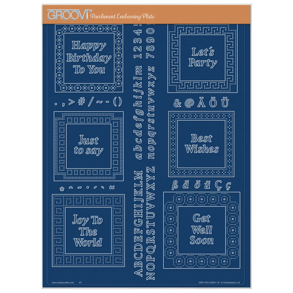 Dotted Lace Frames - ABC & Numbers A4 Groovi Plate