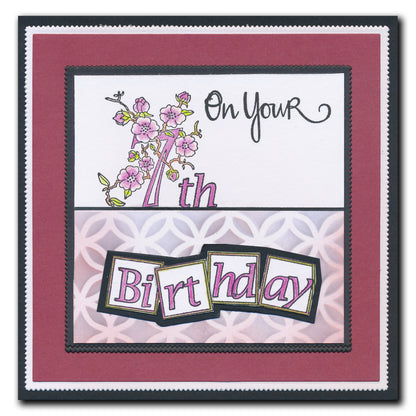 Barbara's Bijou Floral Numbers A5 Stamp Set