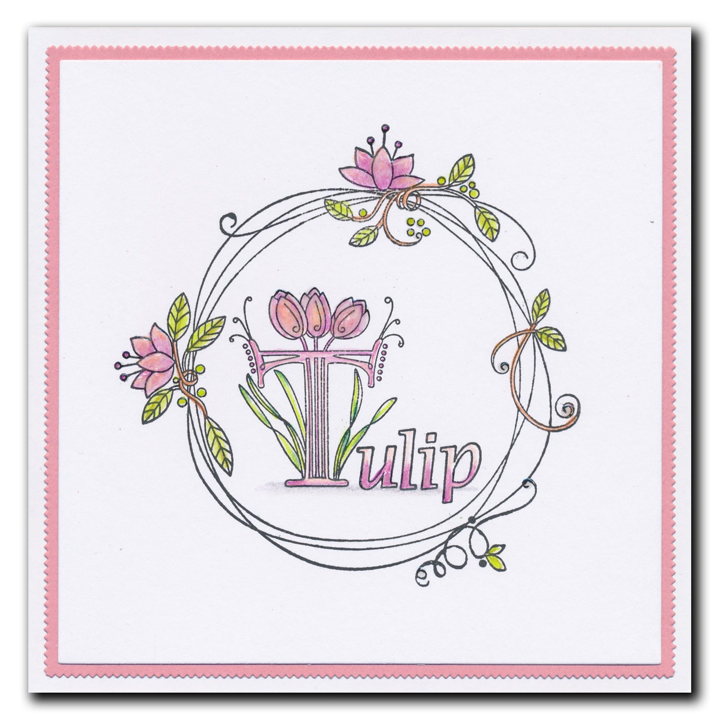 Barbara's Bijou Entwined Spring Wreath A6 Stamp Set