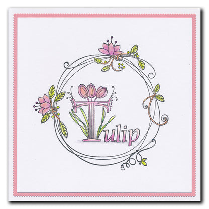 Barbara's Bijou Entwined Spring Wreath A6 Stamp Set