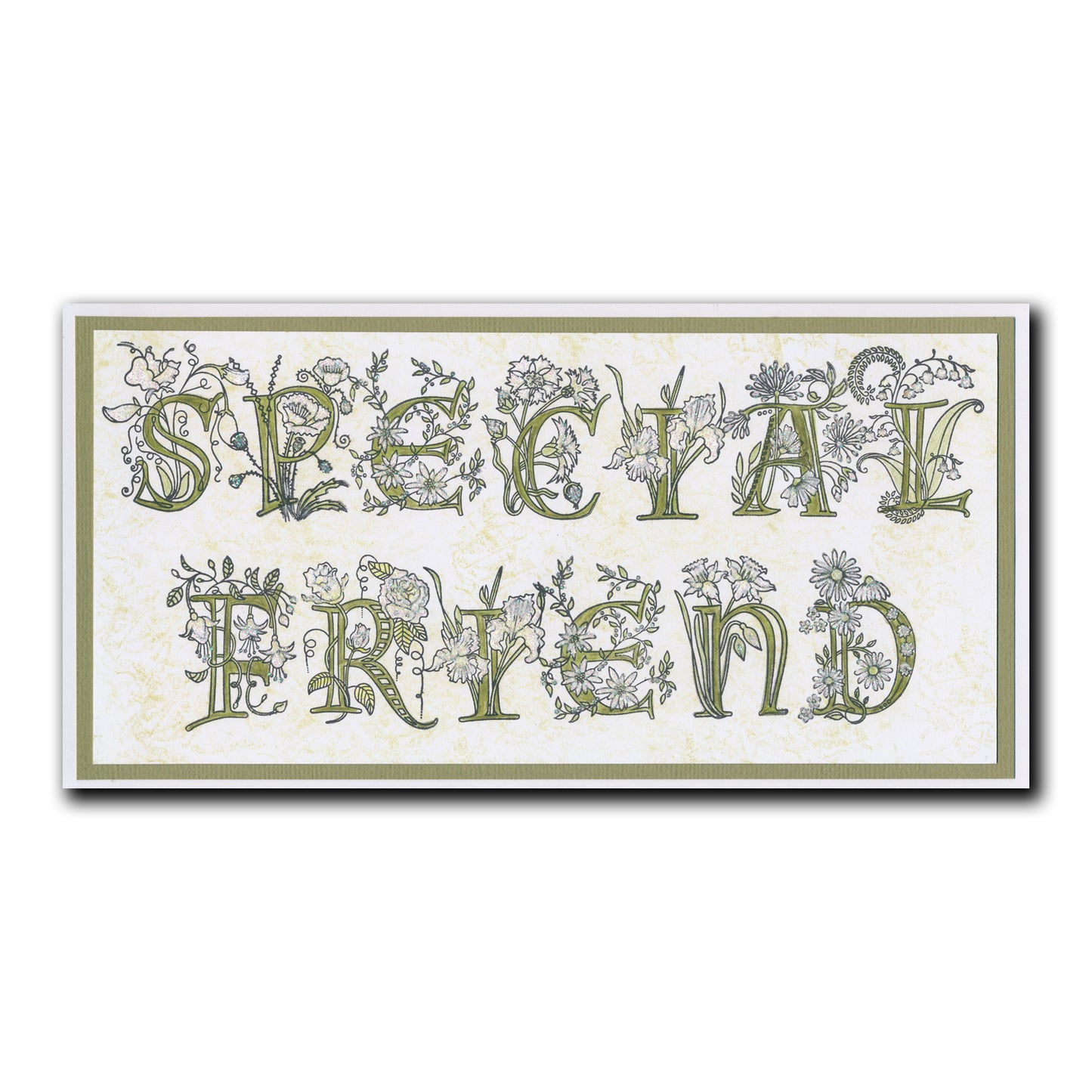 Floral Alphabet - Letter D - A6 Square Stamp Set