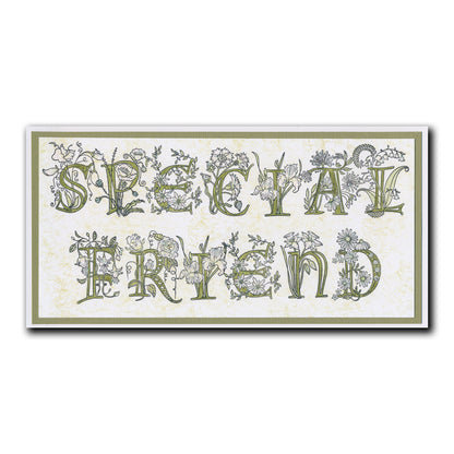 Floral Alphabet - Letter N - A6 Square Stamp Set